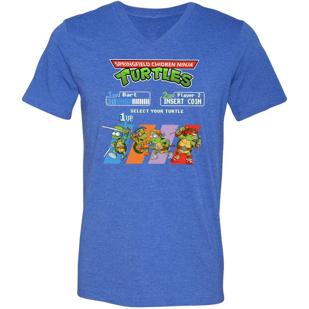 Unisex V-Neck T-Shirt - TXEL1Z9H - Heather True Royal - 14
