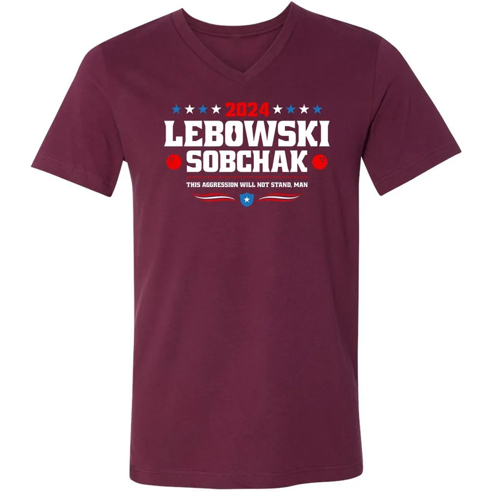 Unisex V-Neck T-Shirt - 6C97EU7V - Maroon - 6