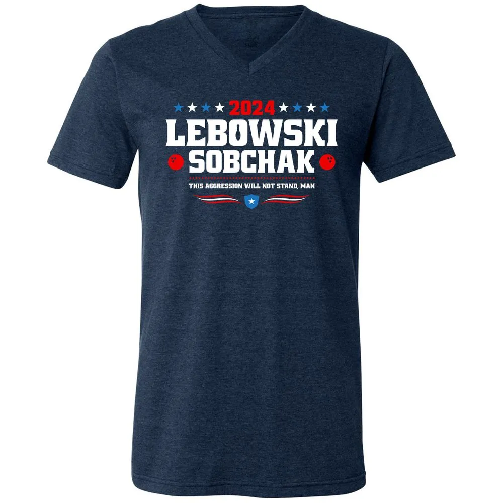 Unisex V-Neck T-Shirt - 6C97EU7V - Heather Navy - 15