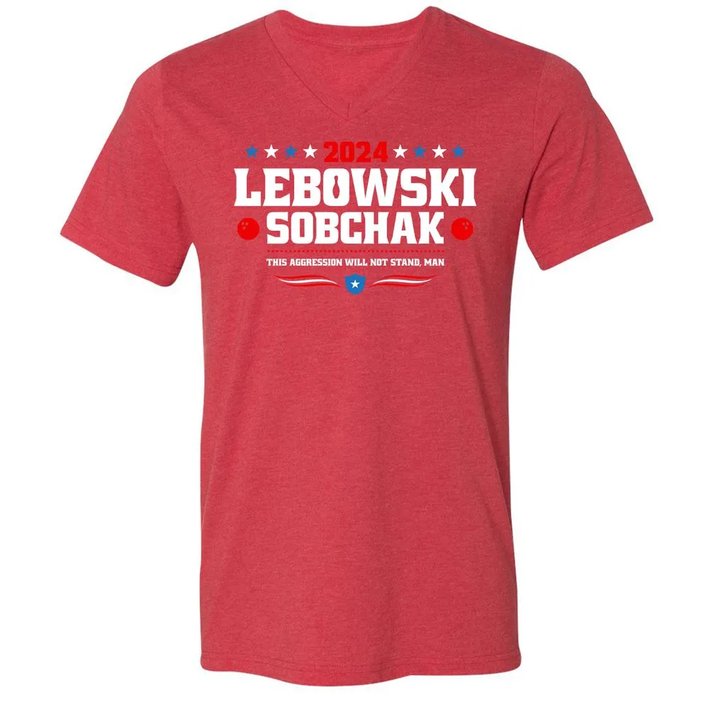 Unisex V-Neck T-Shirt - 6C97EU7V - Heather Red - 16