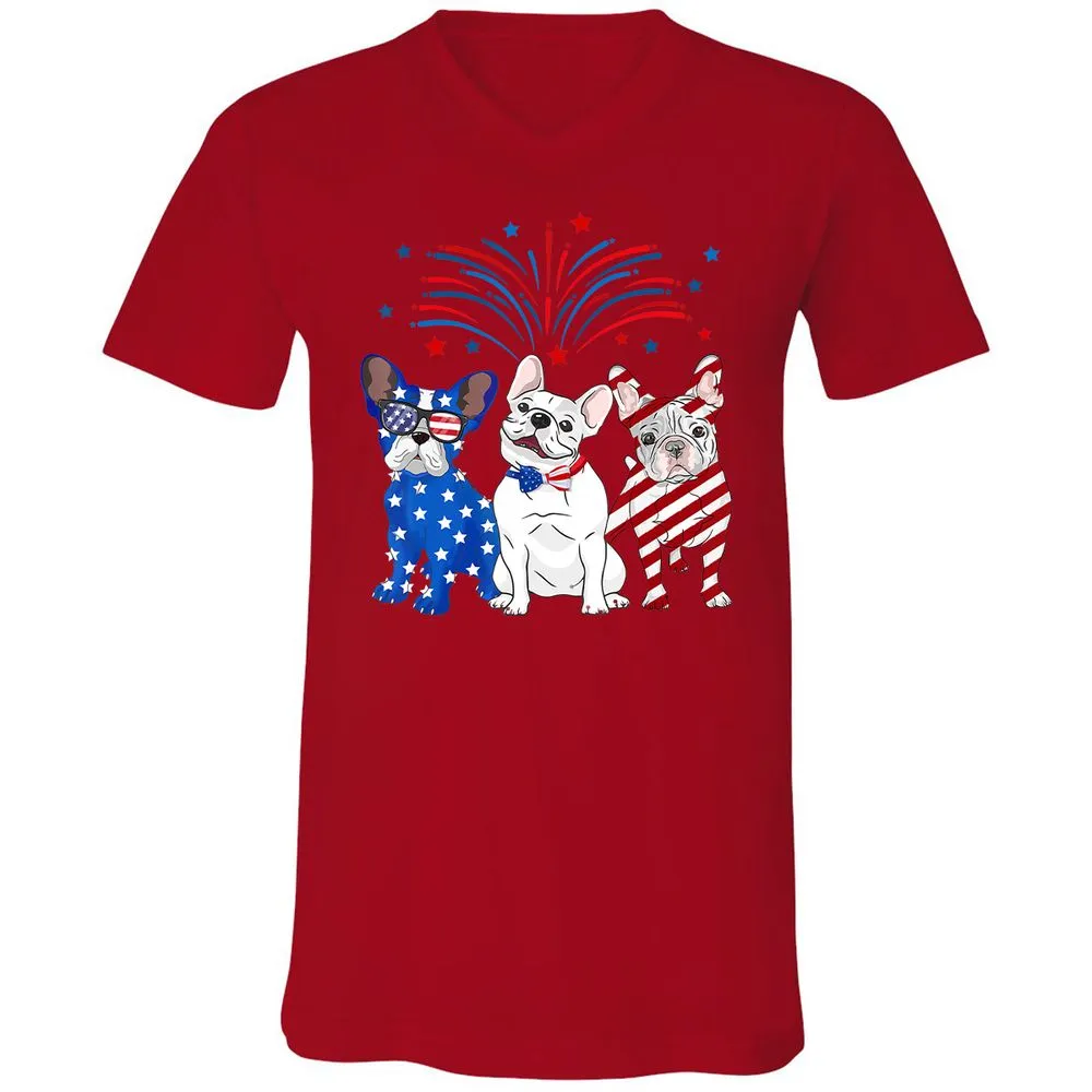 Unisex V-Neck T-Shirt - 35XKGDM8 - Red - 3