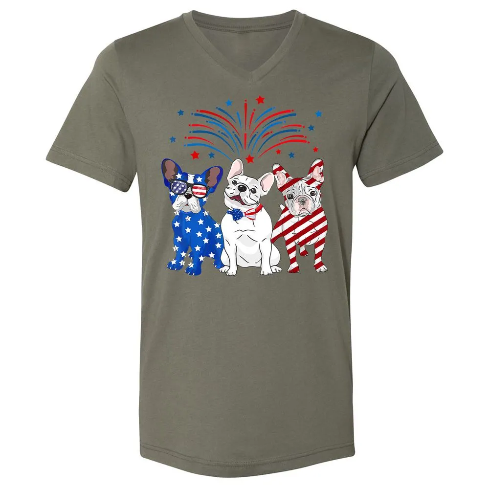 Unisex V-Neck T-Shirt - 35XKGDM8 - Military Green - 10