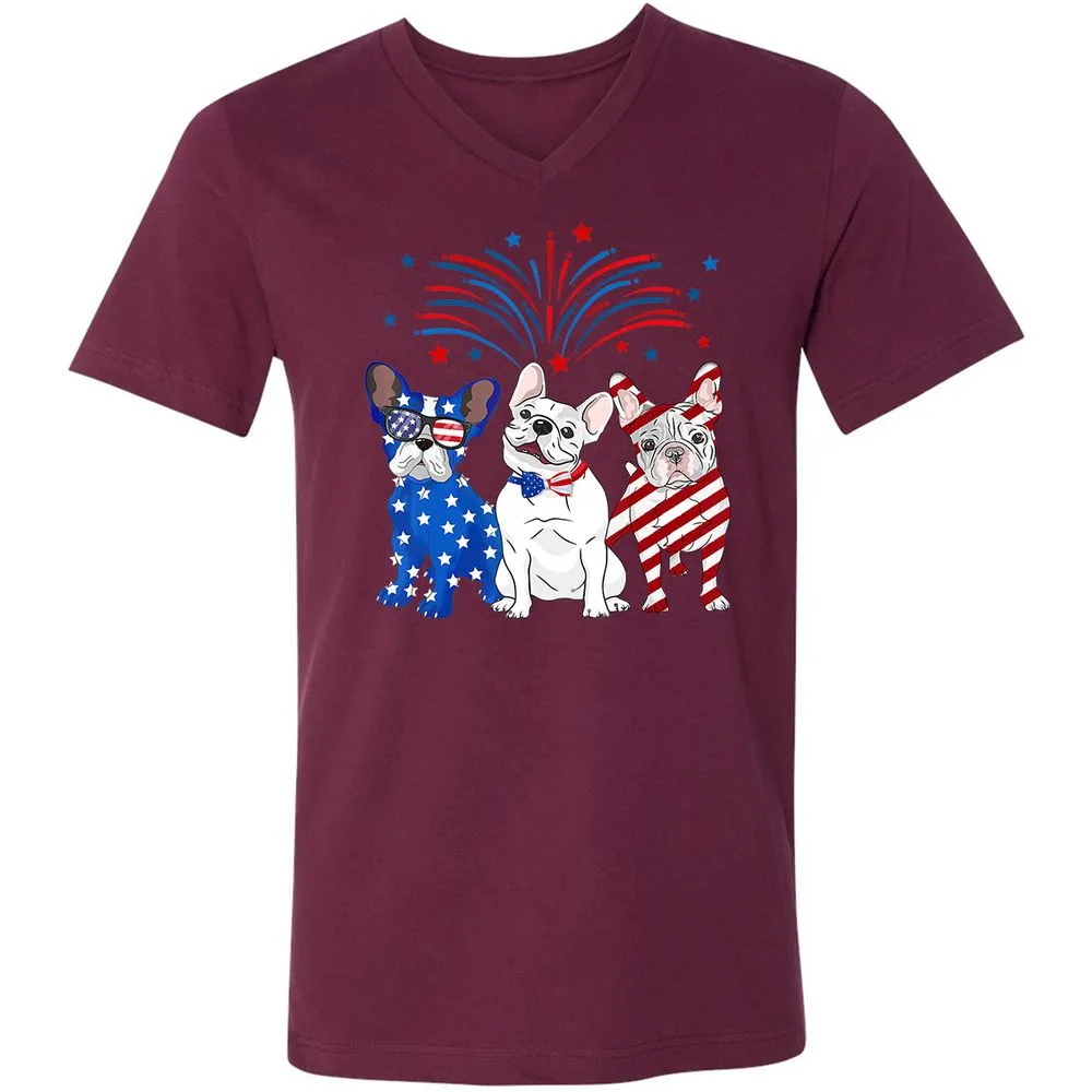 Unisex V-Neck T-Shirt - 35XKGDM8 - Maroon - 6