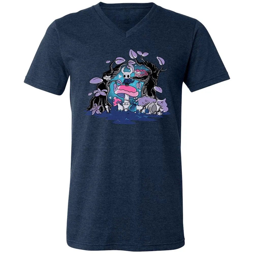 Unisex V-Neck T-Shirt - YFHR4NY1 - Heather Navy - 15