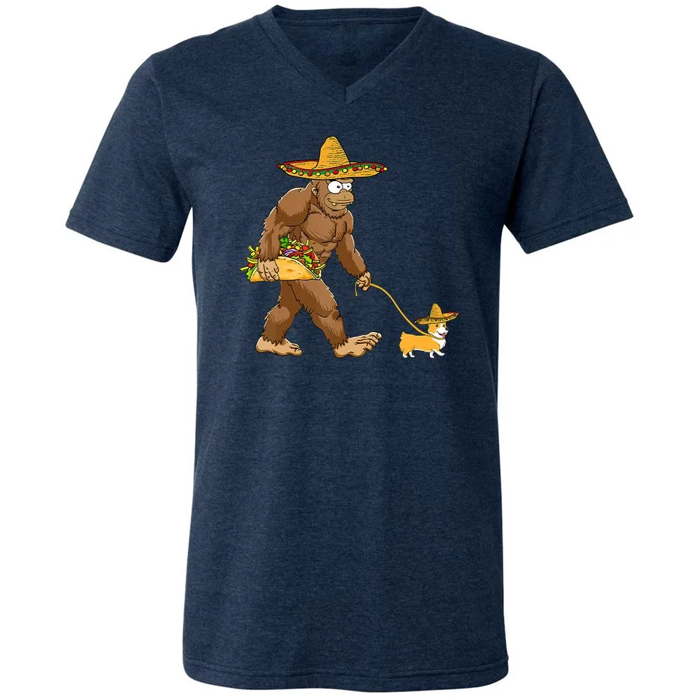 Unisex V-Neck T-Shirt - FN9J1HTS - Heather Navy - 15