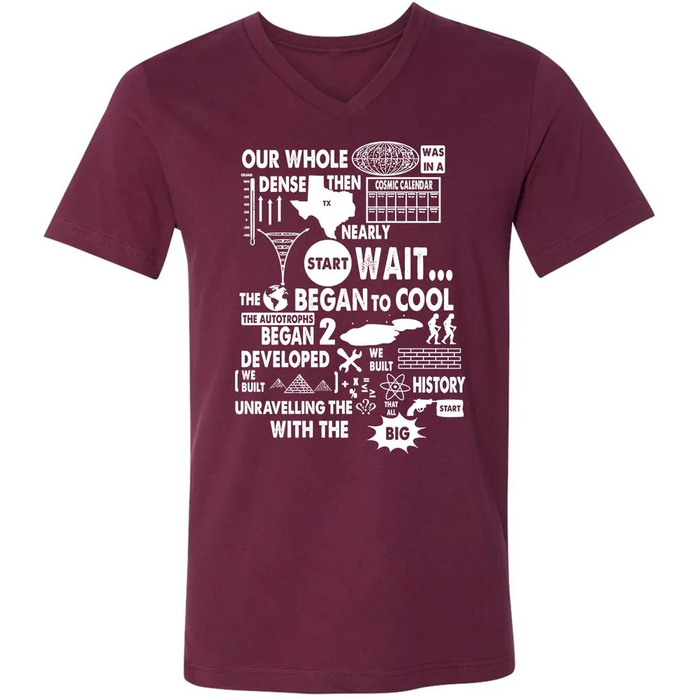 Unisex V-Neck T-Shirt - 7UFVHU83 - Maroon - 6