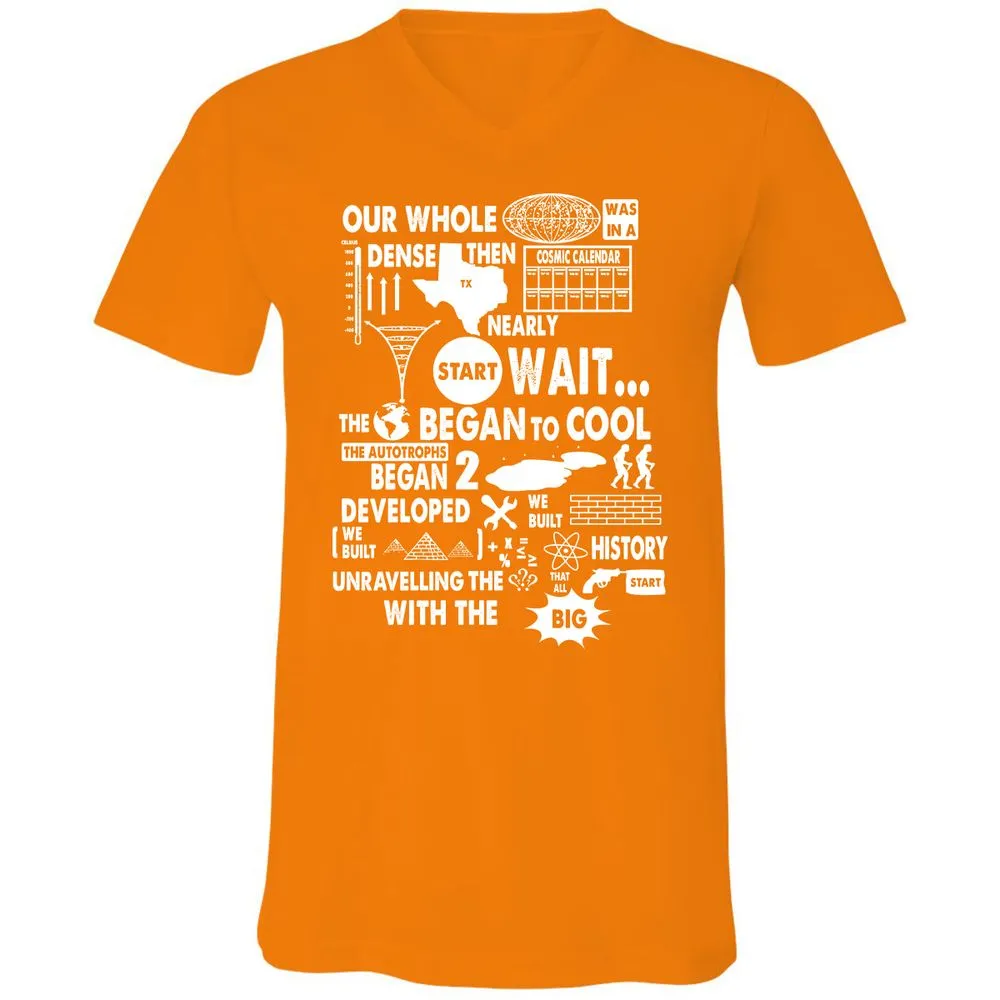 Unisex V-Neck T-Shirt - 7UFVHU83 - Orange - 11
