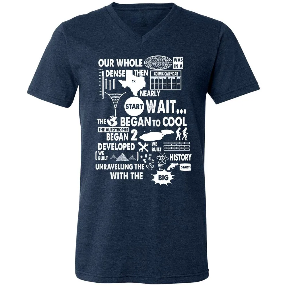 Unisex V-Neck T-Shirt - 7UFVHU83 - Heather Navy - 15