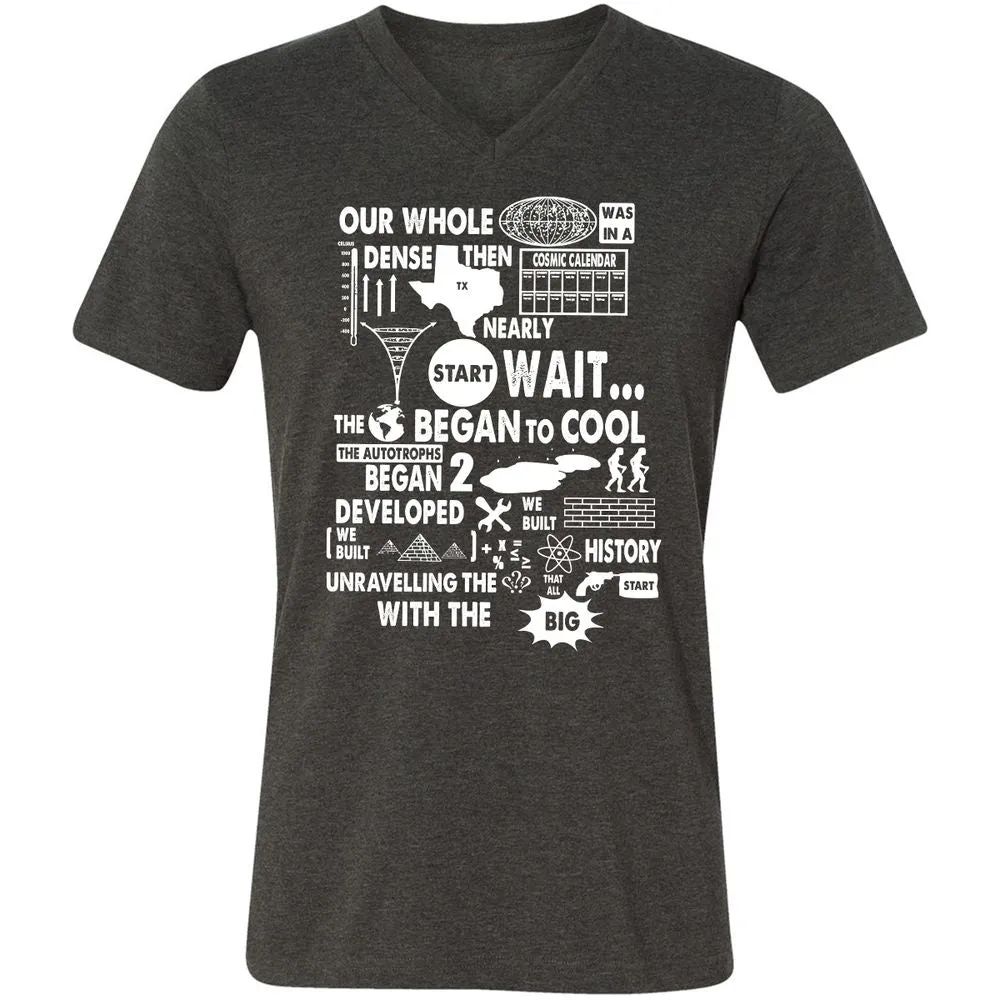 Unisex V-Neck T-Shirt - 7UFVHU83 - Dark Grey Heather - 8