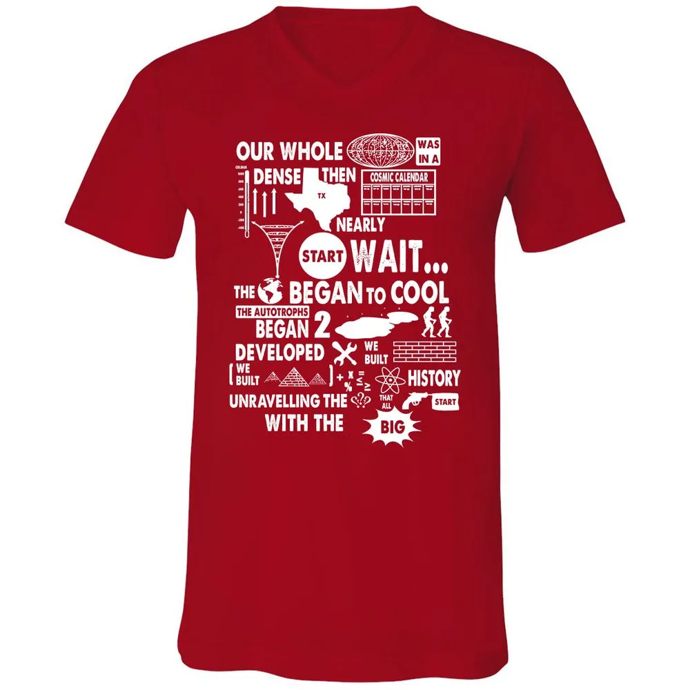 Unisex V-Neck T-Shirt - 7UFVHU83 - Red - 3
