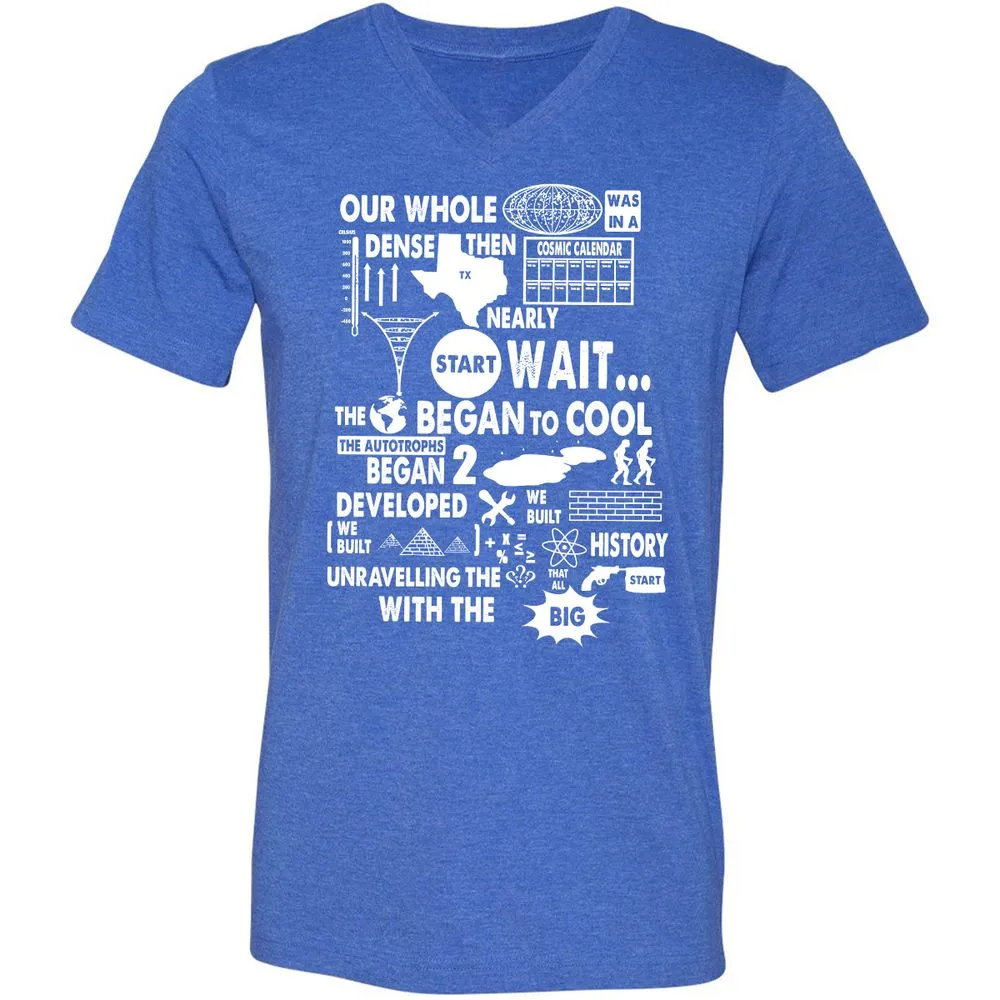 Unisex V-Neck T-Shirt - 7UFVHU83 - Heather True Royal - 14