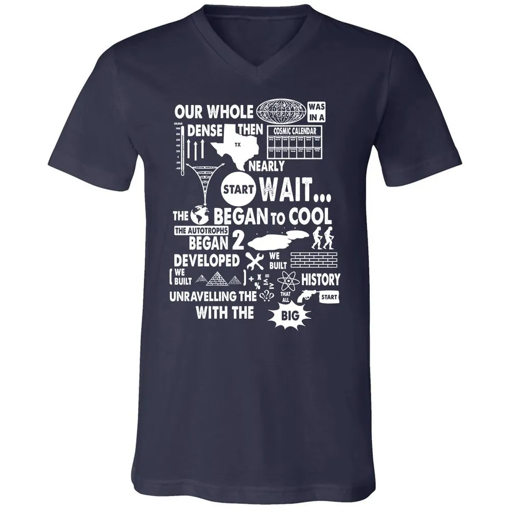 Unisex V-Neck T-Shirt - 7UFVHU83 - Navy - 2