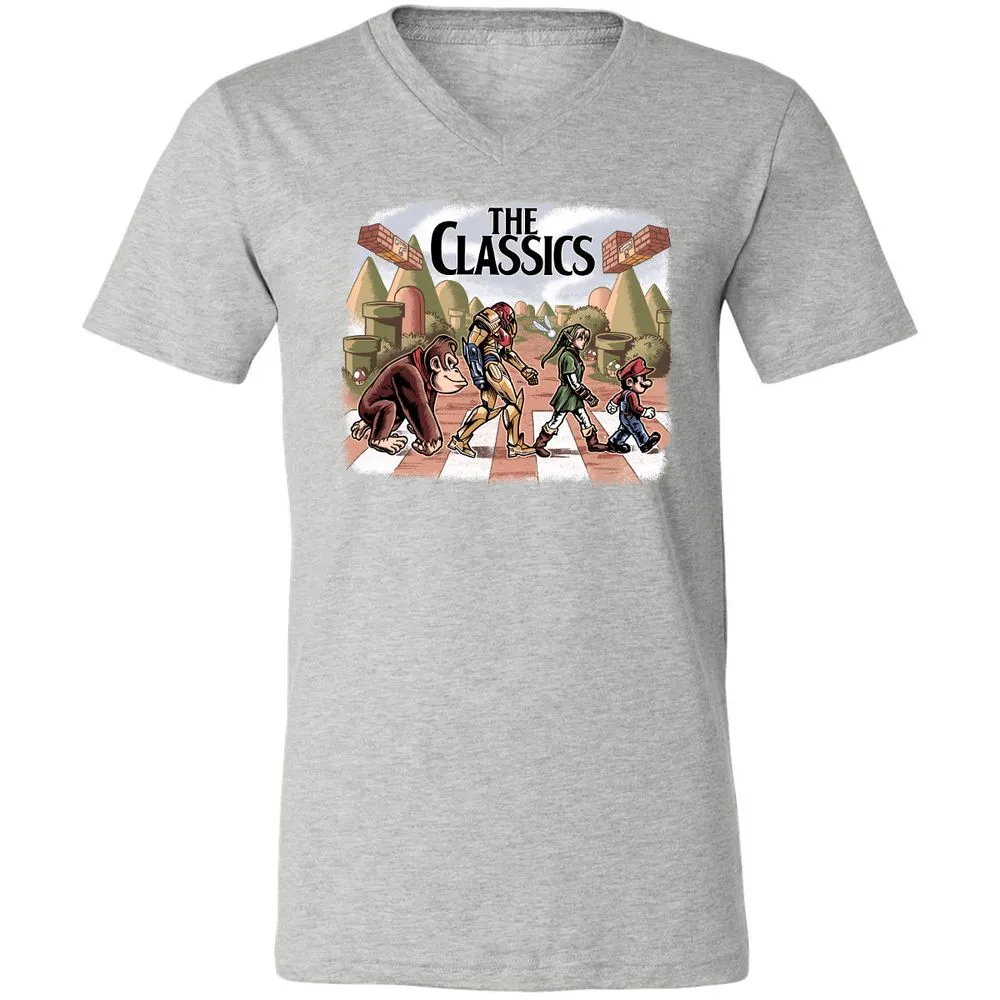 Unisex V-Neck T-Shirt - S9NRU7DJ - Athletic Heather - 7