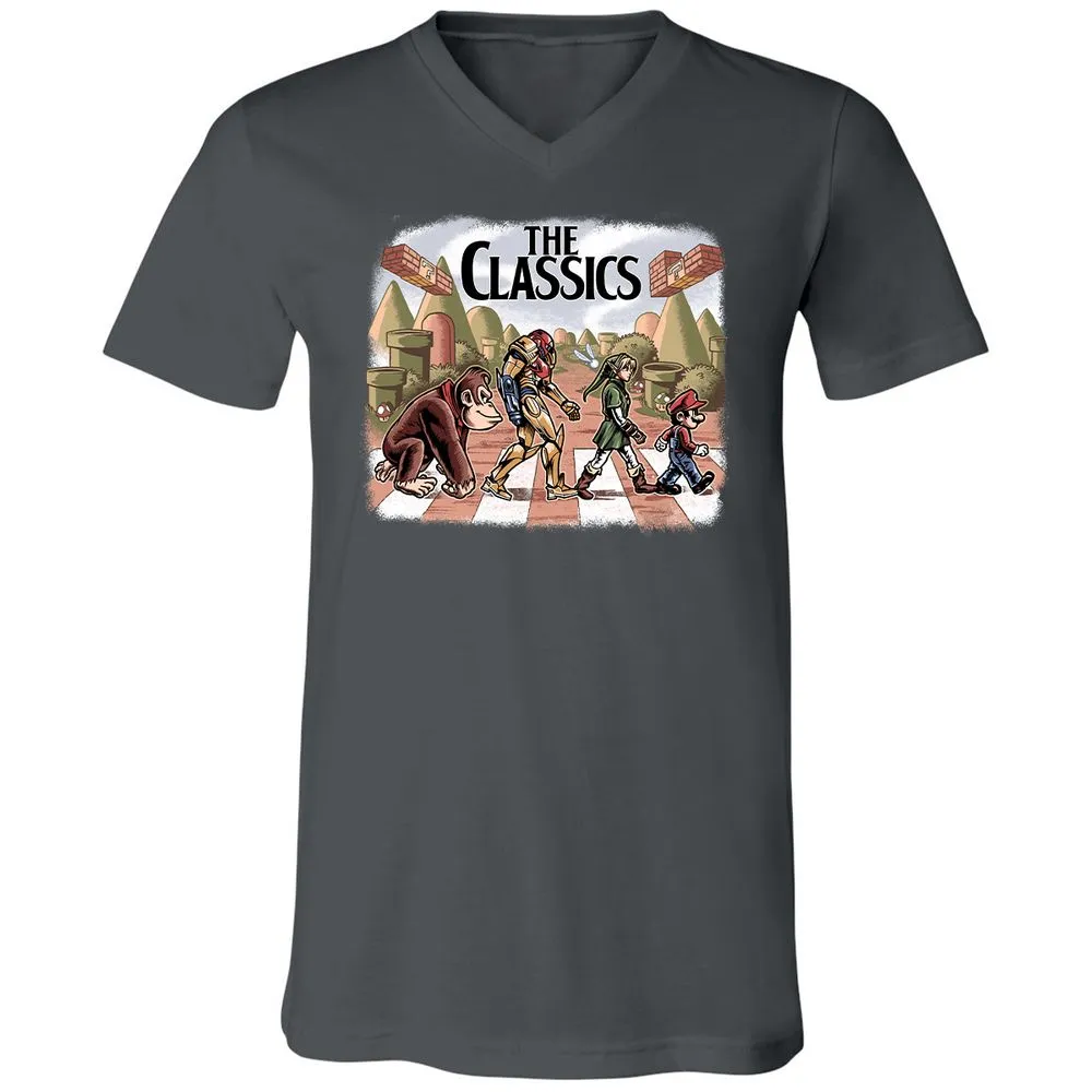 Unisex V-Neck T-Shirt - S9NRU7DJ - Asphalt - 12
