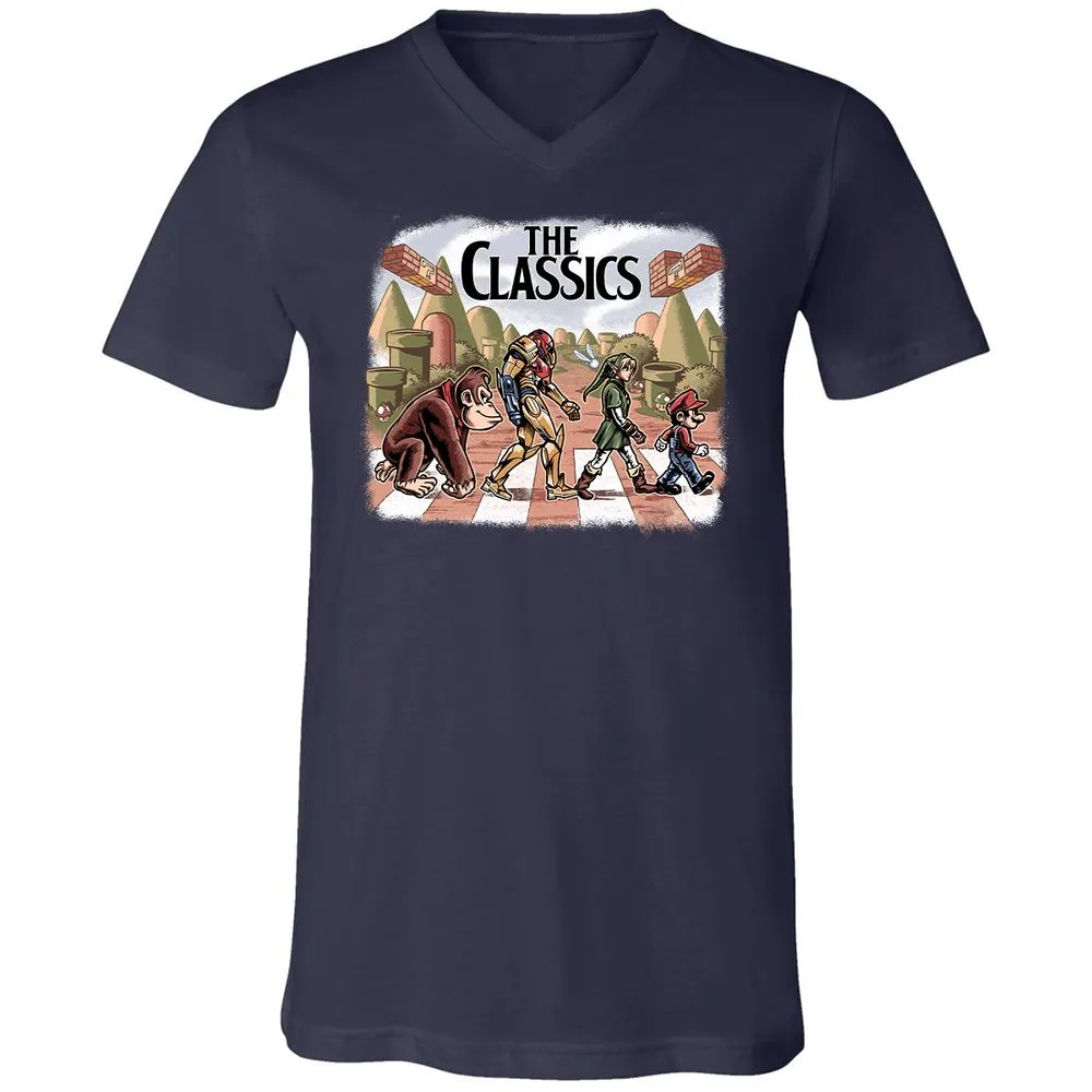 Unisex V-Neck T-Shirt - S9NRU7DJ - Navy - 2