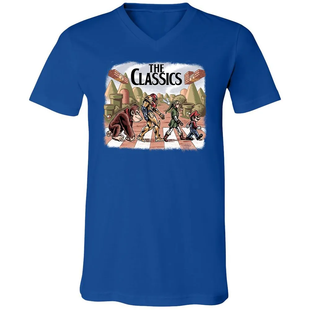 Unisex V-Neck T-Shirt - S9NRU7DJ - True Royal - 4