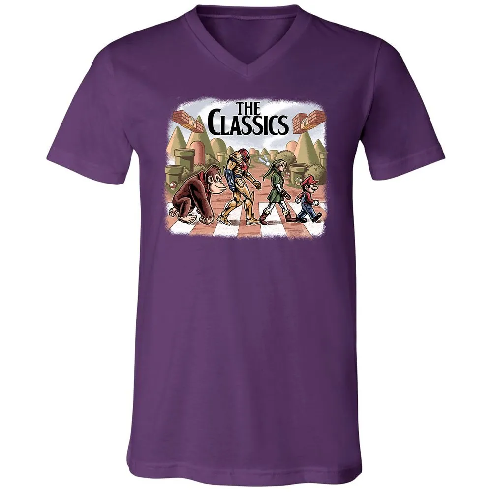 Unisex V-Neck T-Shirt - S9NRU7DJ - Team Purple - 9