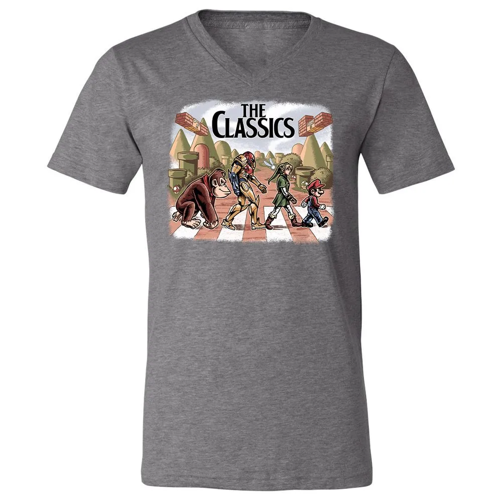 Unisex V-Neck T-Shirt - S9NRU7DJ - Deep Heather - 13
