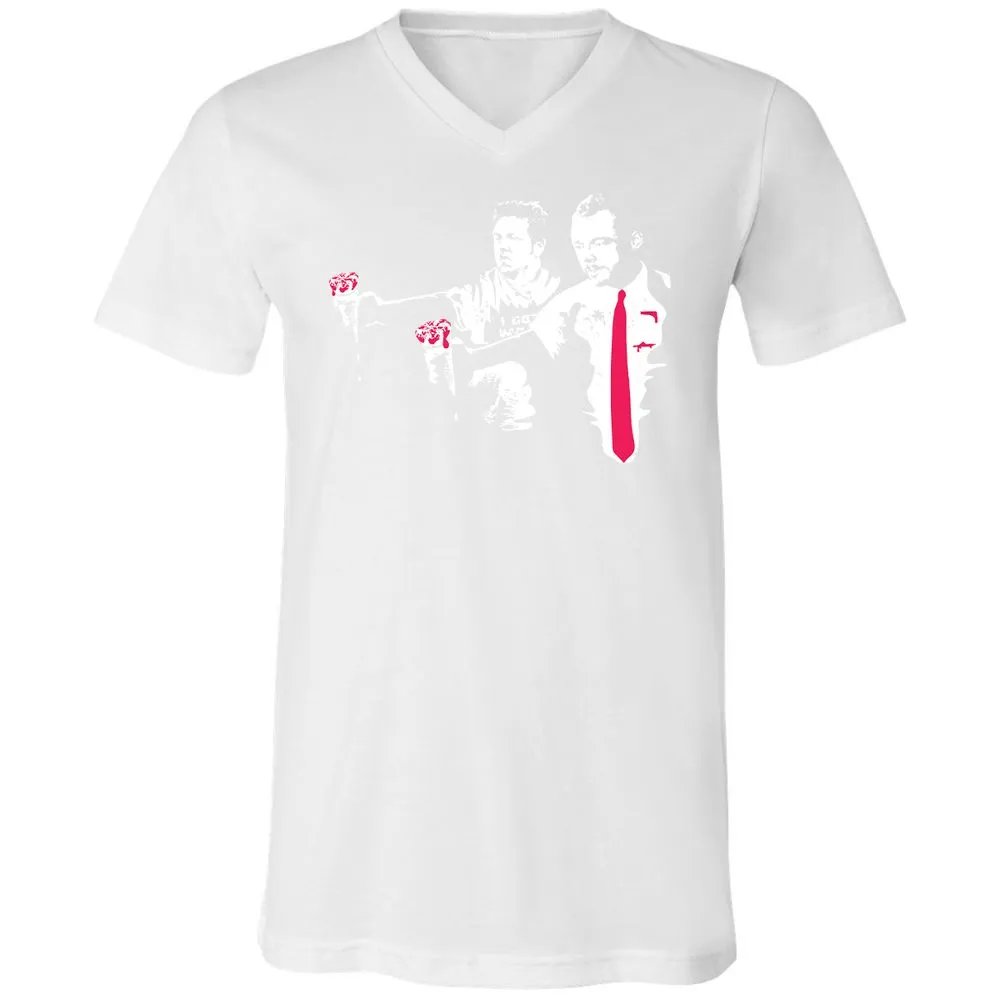 Unisex V-Neck T-Shirt - 18DFFRWE - White - 5