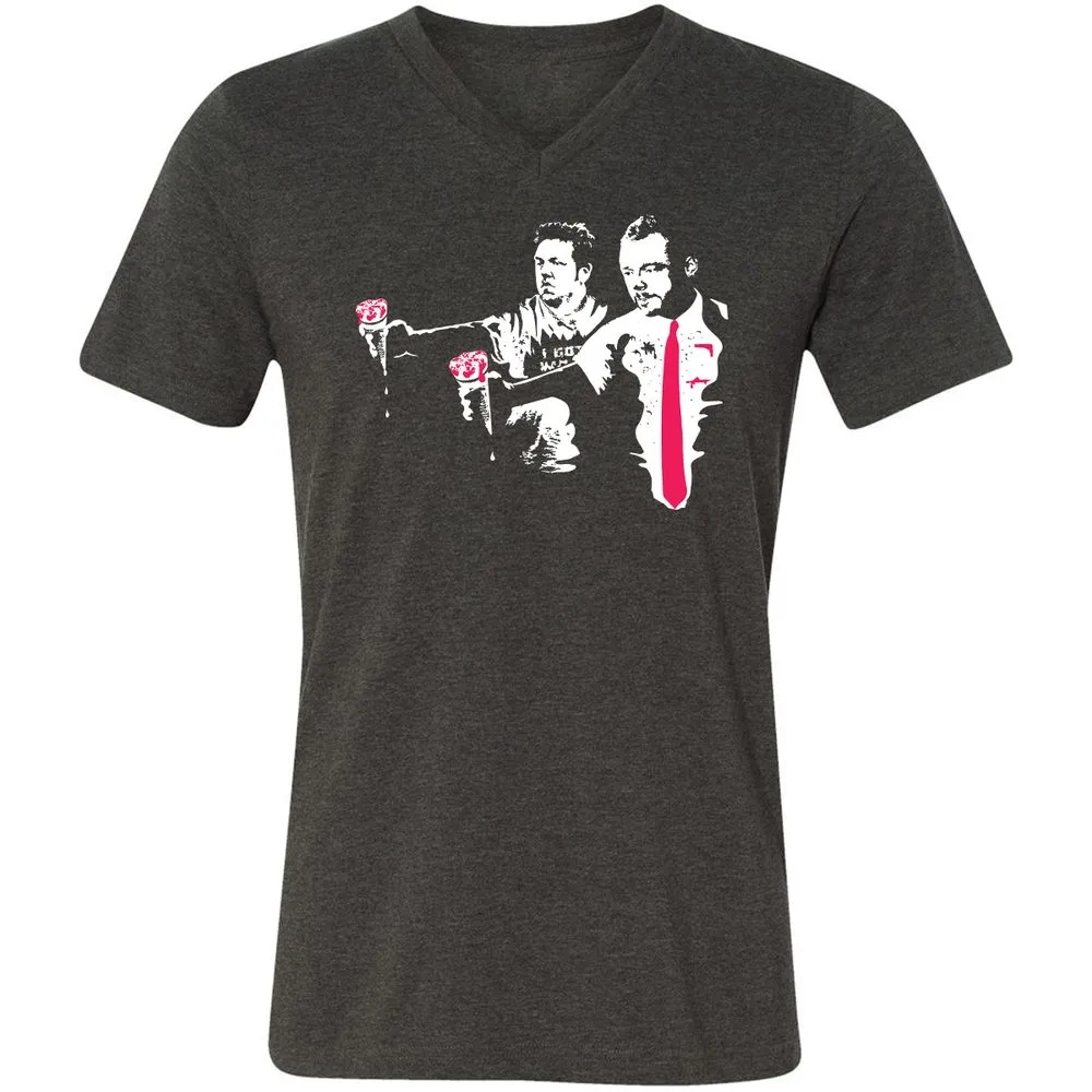Unisex V-Neck T-Shirt - 18DFFRWE - Dark Grey Heather - 8