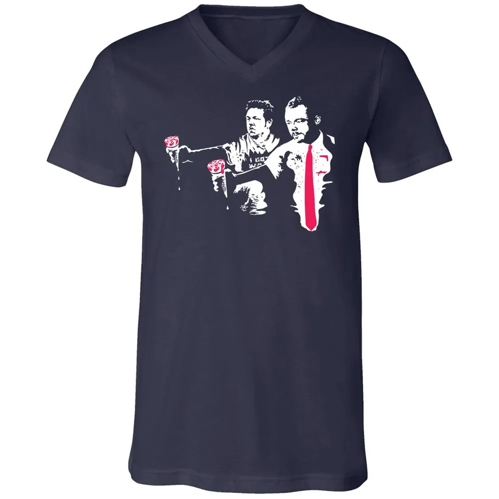Unisex V-Neck T-Shirt - 18DFFRWE - Navy - 2
