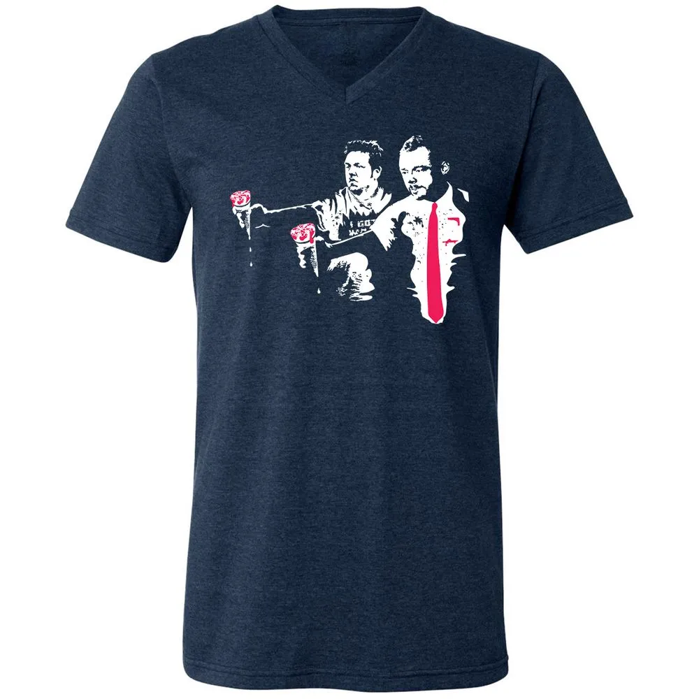 Unisex V-Neck T-Shirt - 18DFFRWE - Heather Navy - 15