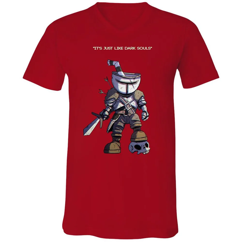 Unisex V-Neck T-Shirt - K9KEENSN - Red - 3