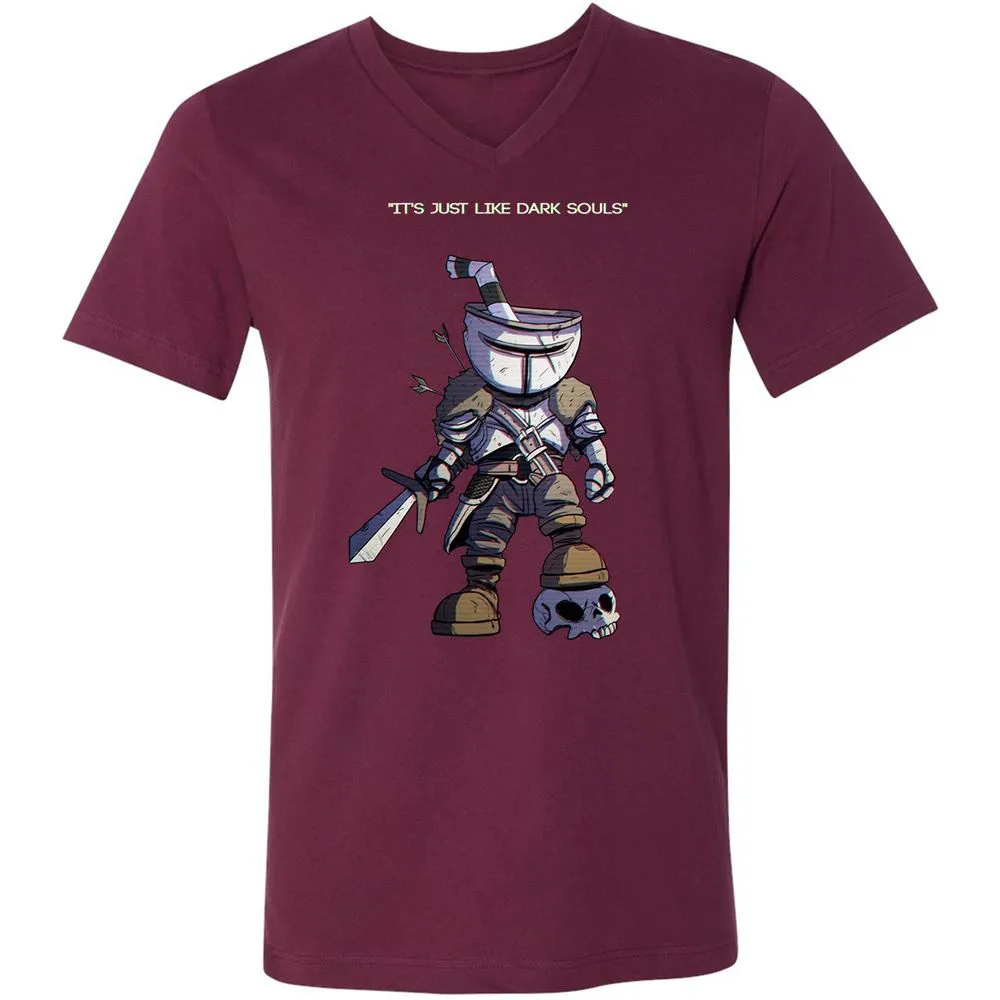 Unisex V-Neck T-Shirt - K9KEENSN - Maroon - 6
