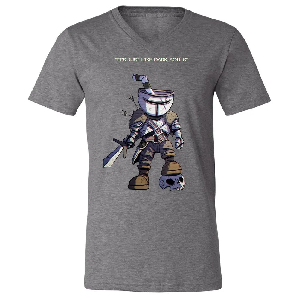 Unisex V-Neck T-Shirt - K9KEENSN - Deep Heather - 13