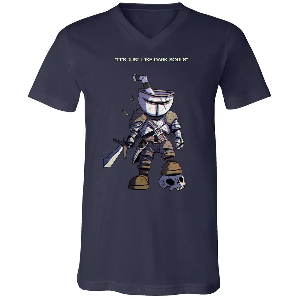 Unisex V-Neck T-Shirt - K9KEENSN - Navy - 2