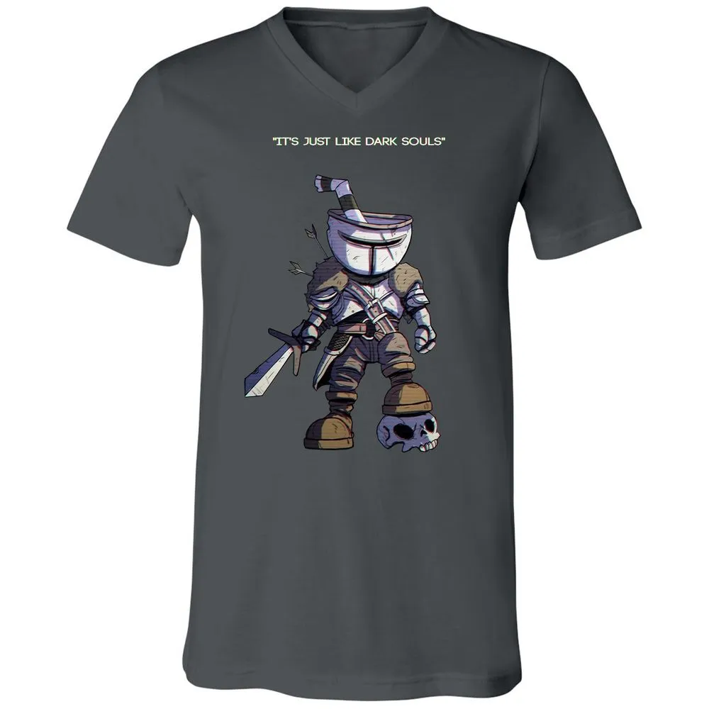 Unisex V-Neck T-Shirt - K9KEENSN - Asphalt - 12