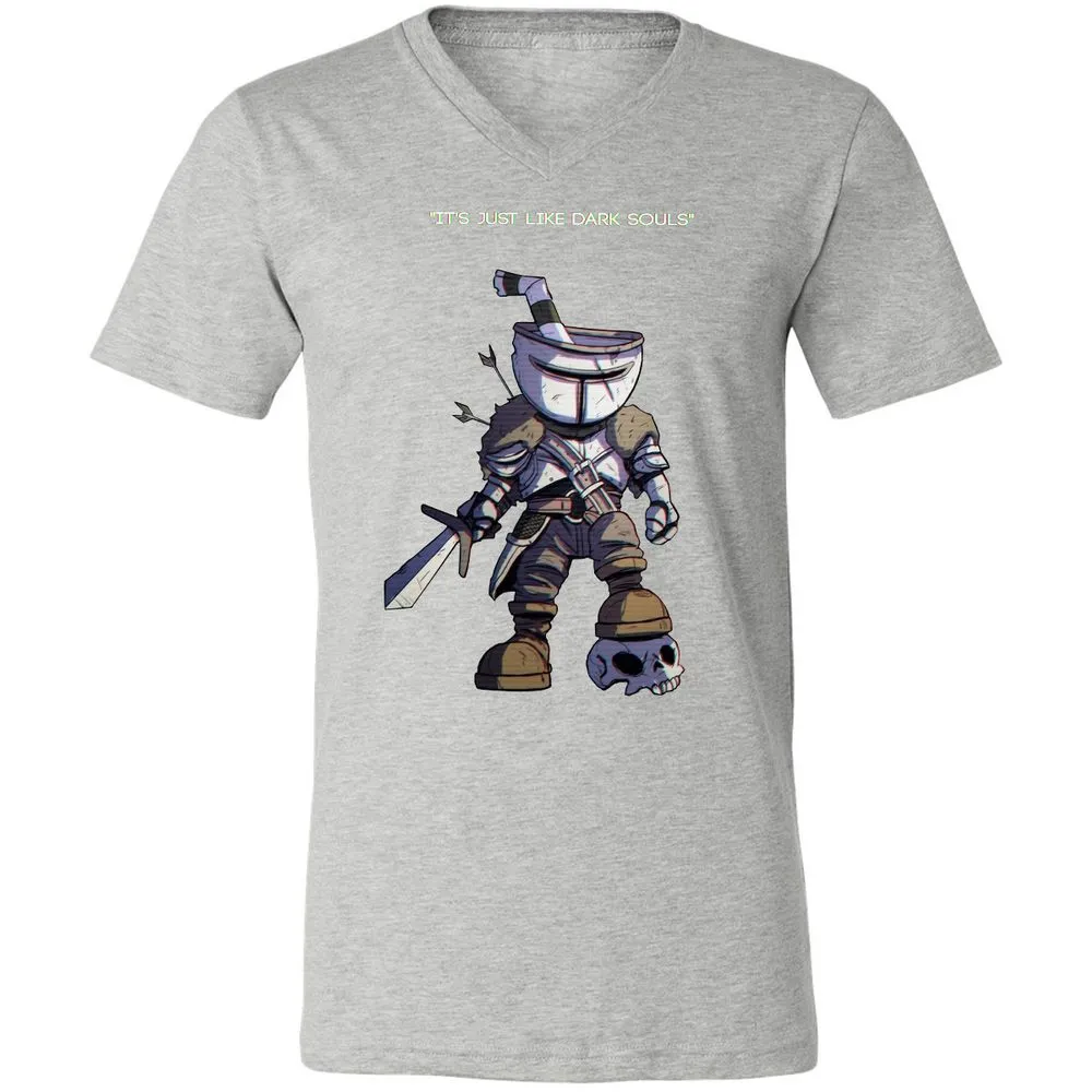 Unisex V-Neck T-Shirt - K9KEENSN - Athletic Heather - 7