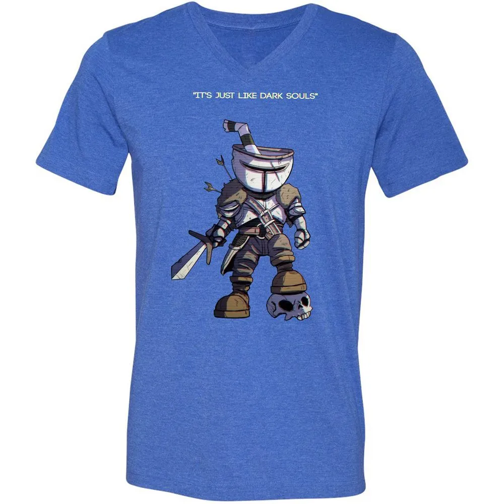 Unisex V-Neck T-Shirt - K9KEENSN - Heather True Royal - 14