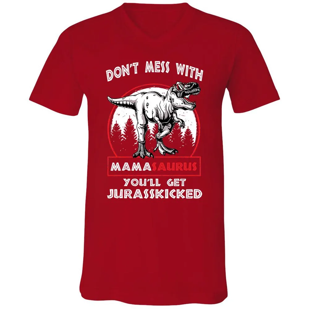 Unisex V-Neck T-Shirt - 4LGLSJLV - Red - 3