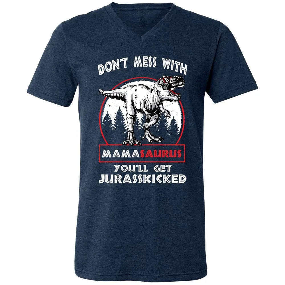 Unisex V-Neck T-Shirt - 4LGLSJLV - Heather Navy - 15