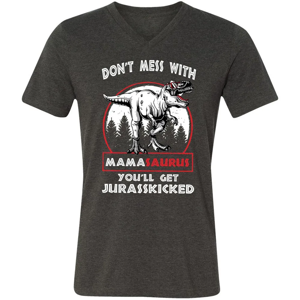 Unisex V-Neck T-Shirt - 4LGLSJLV - Dark Grey Heather - 8