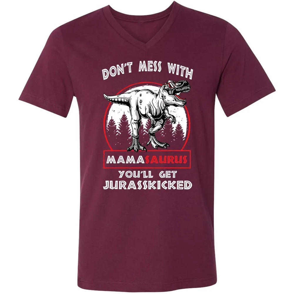 Unisex V-Neck T-Shirt - 4LGLSJLV - Maroon - 6