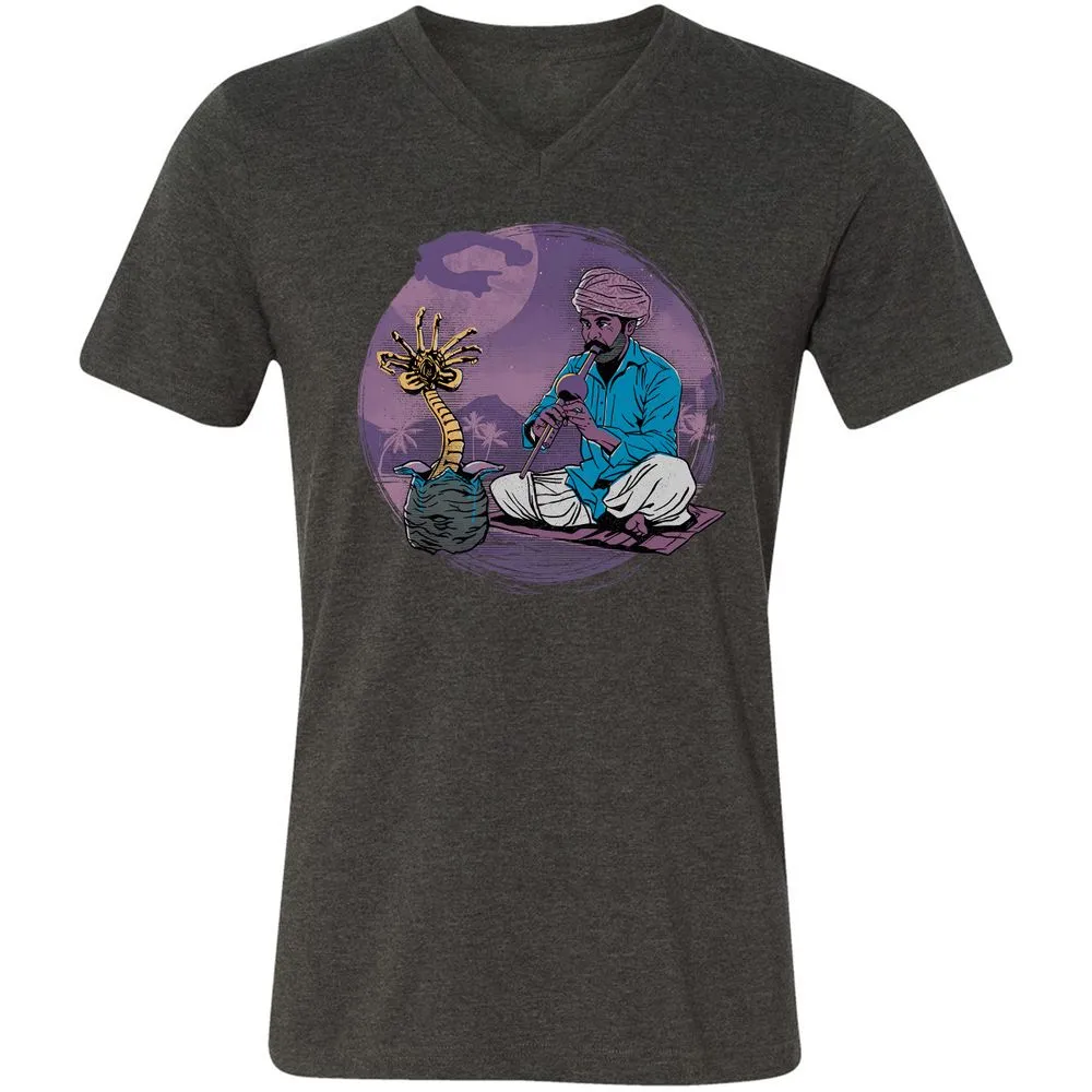 Unisex V-Neck T-Shirt - 2W9BNYK4 - Dark Grey Heather - 8
