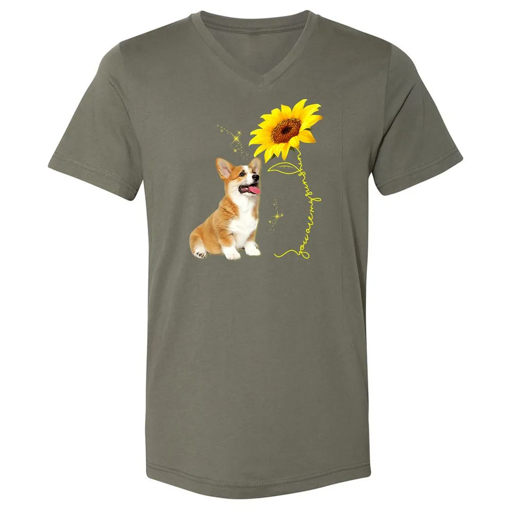 Unisex V-Neck T-Shirt - Y67T6F77 - Military Green - 10