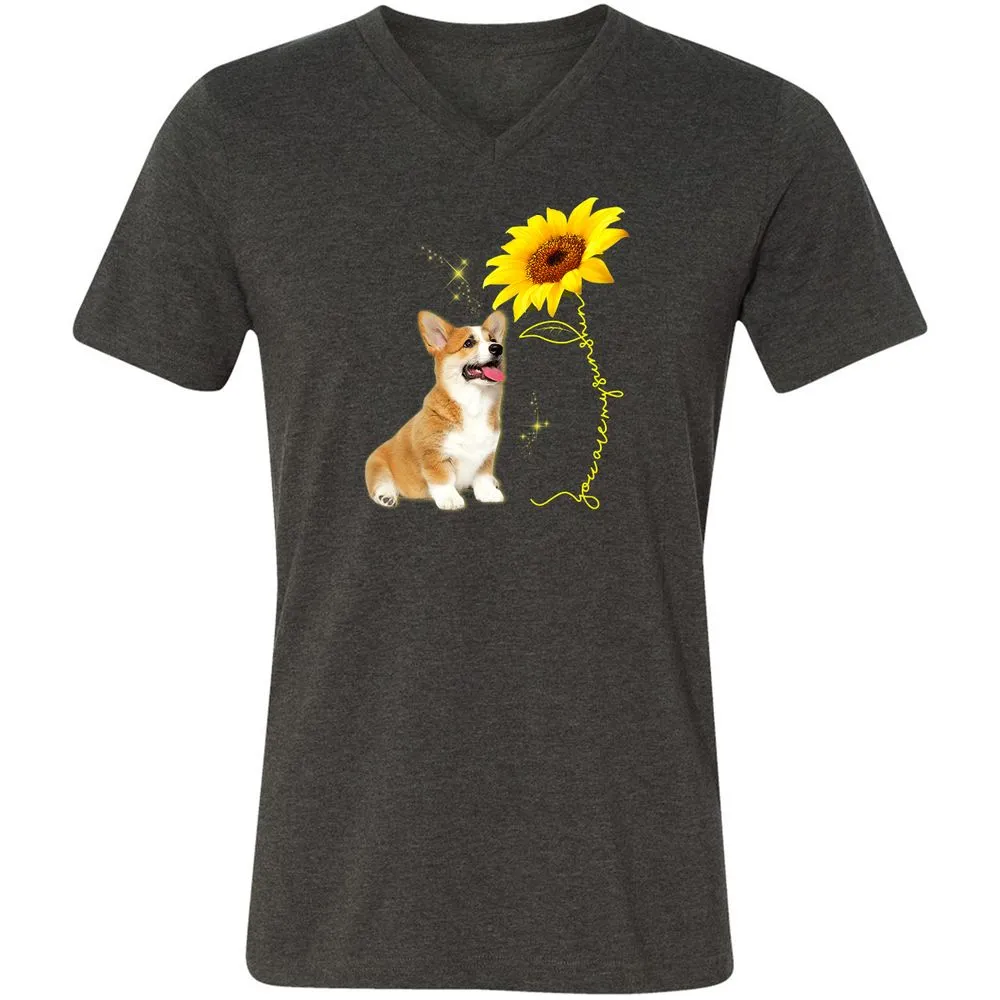 Unisex V-Neck T-Shirt - Y67T6F77 - Dark Grey Heather - 8