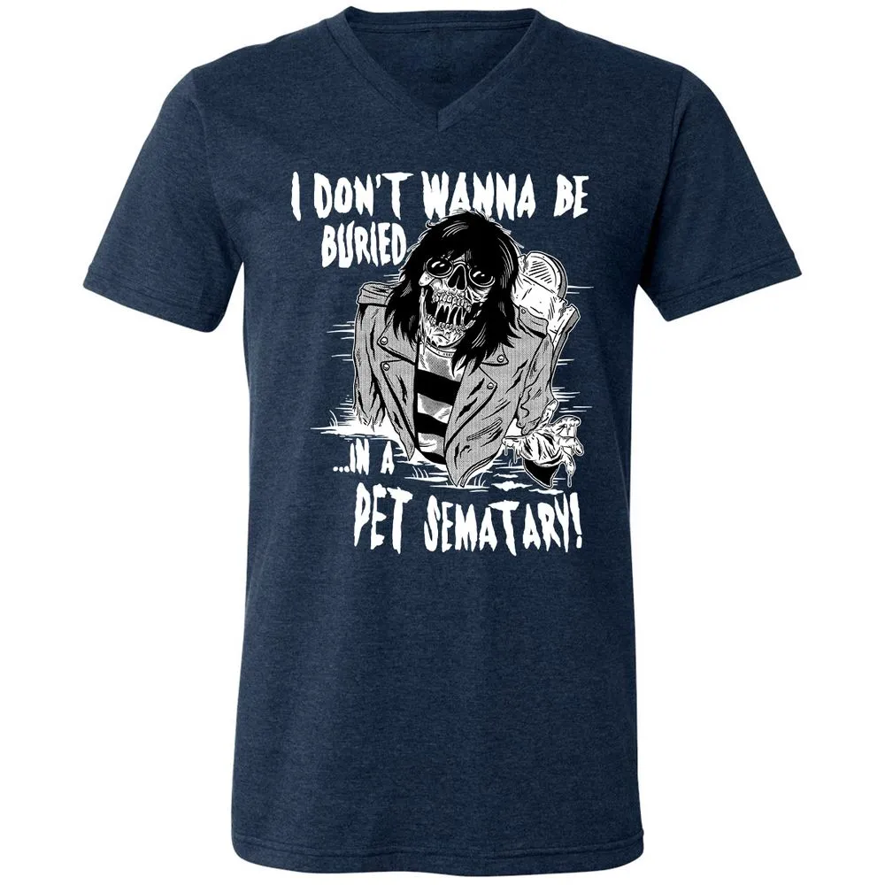Unisex V-Neck T-Shirt - 52U8K8U5 - Heather Navy - 15