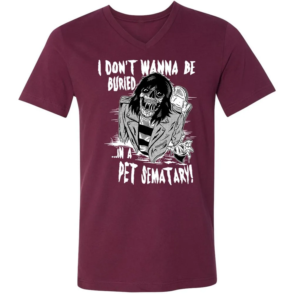 Unisex V-Neck T-Shirt - 52U8K8U5 - Maroon - 6