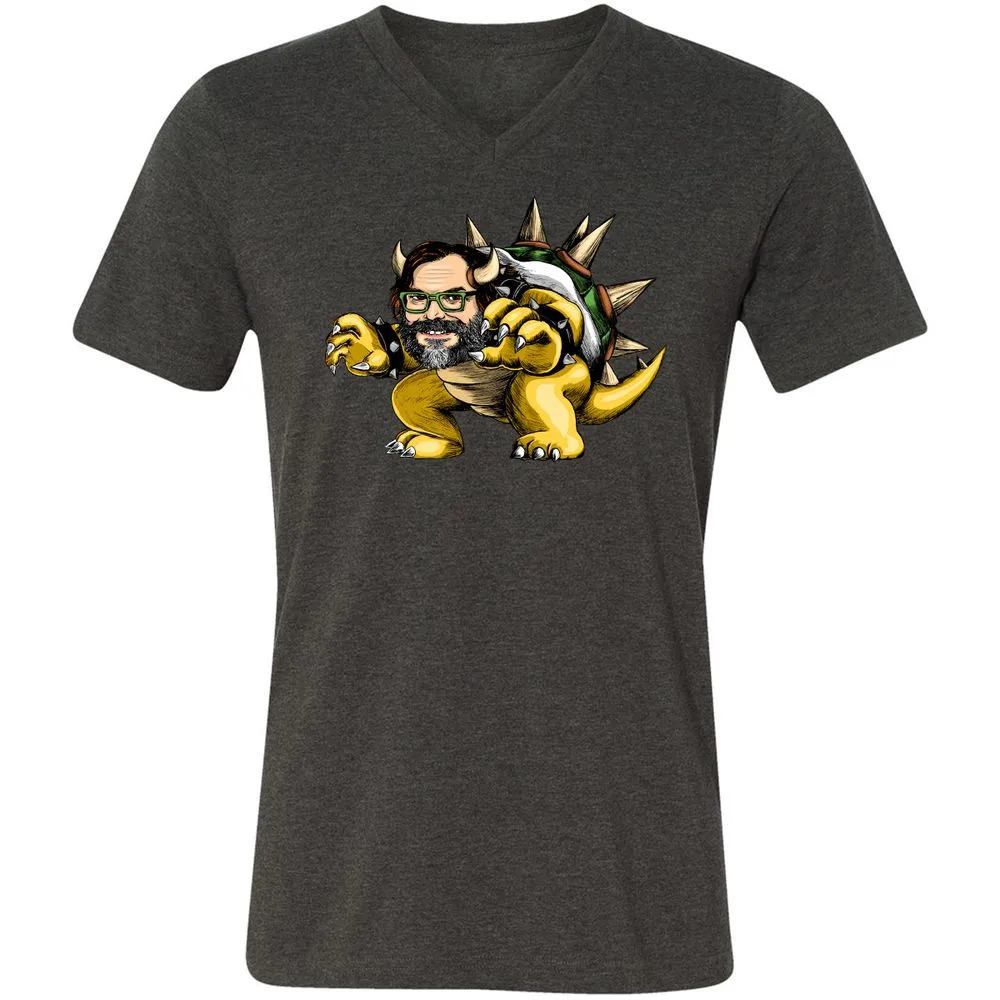 Unisex V-Neck T-Shirt - 91A1ZFXP - Dark Grey Heather - 8