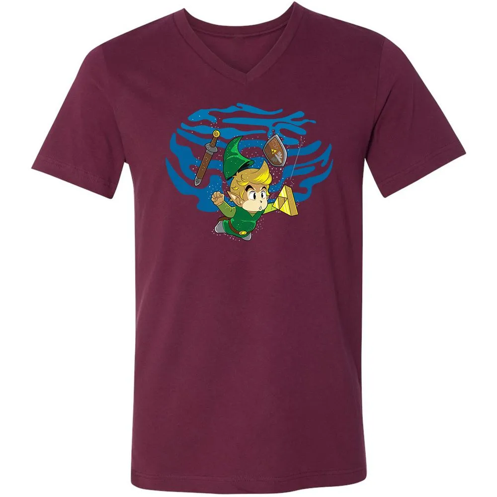 Unisex V-Neck T-Shirt - TWEKVJS2 - Maroon - 6