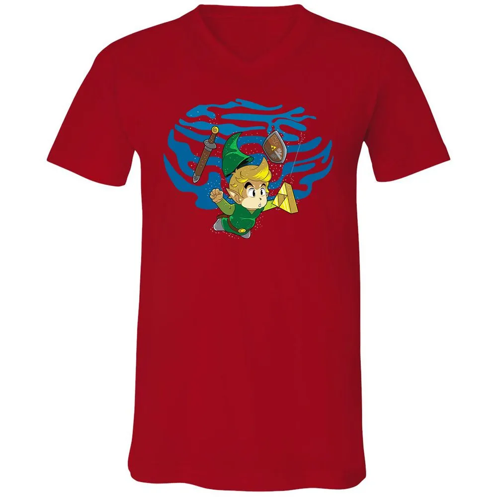 Unisex V-Neck T-Shirt - TWEKVJS2 - Red - 3