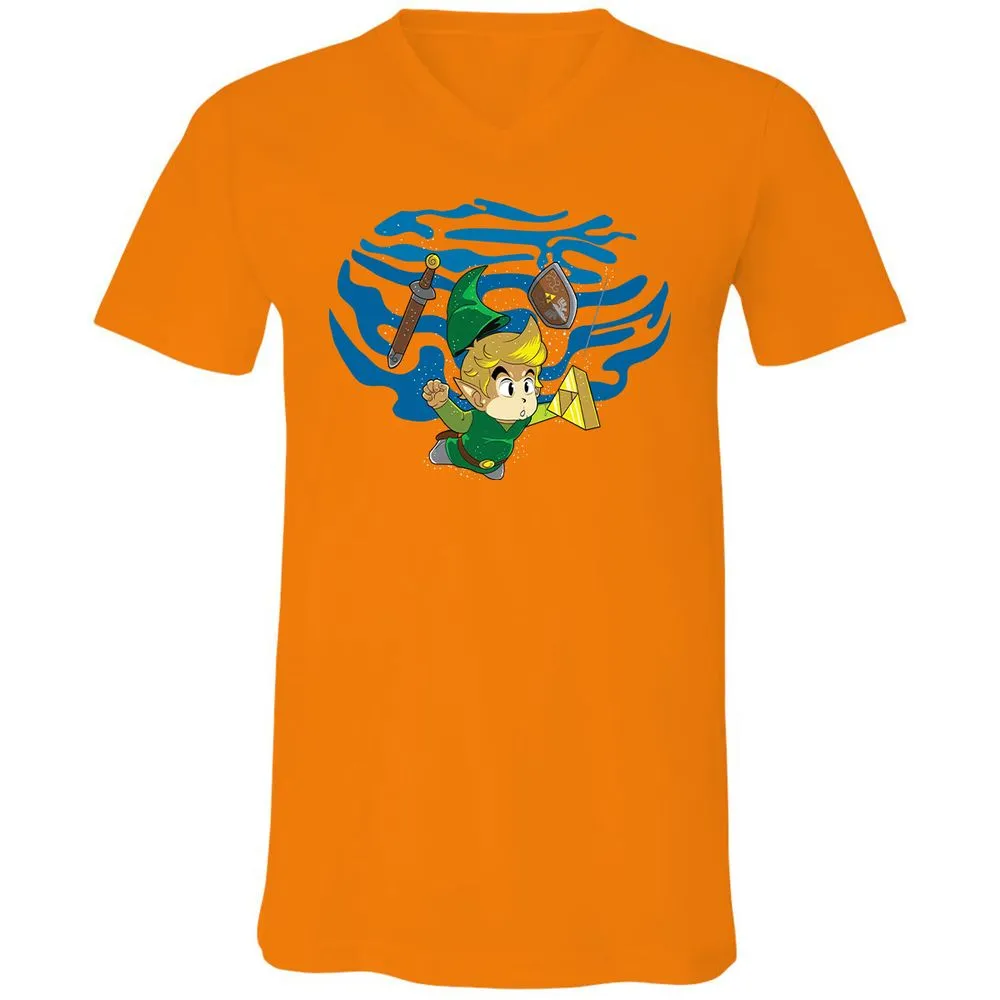 Unisex V-Neck T-Shirt - TWEKVJS2 - Orange - 11
