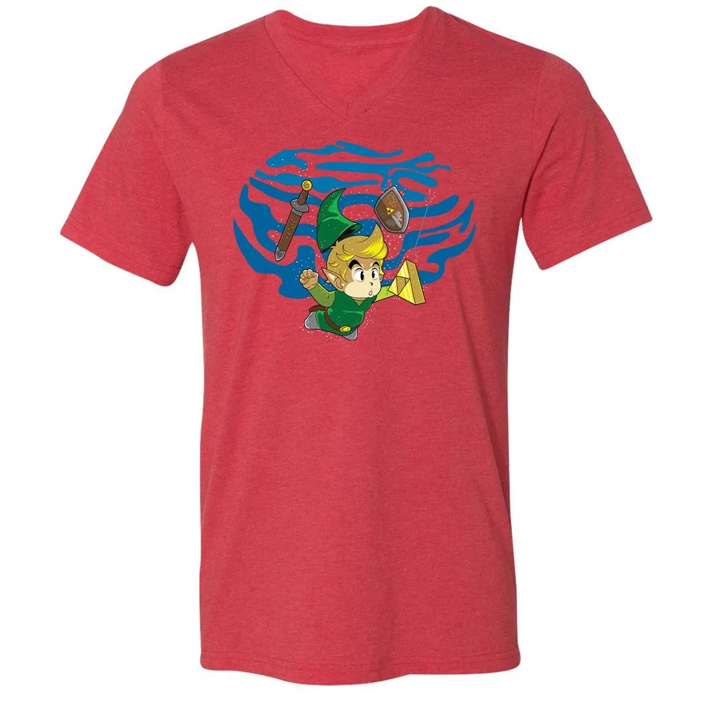 Unisex V-Neck T-Shirt - TWEKVJS2 - Heather Red - 16