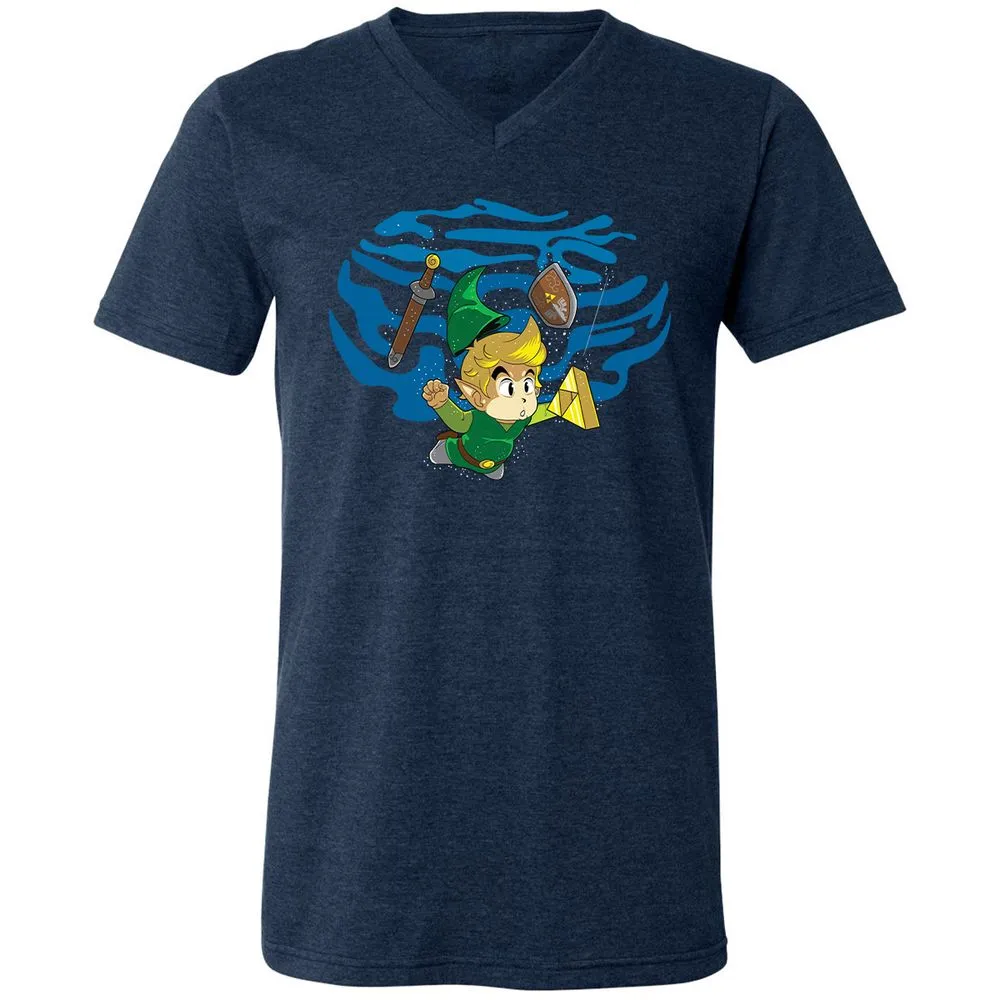 Unisex V-Neck T-Shirt - TWEKVJS2 - Heather Navy - 15