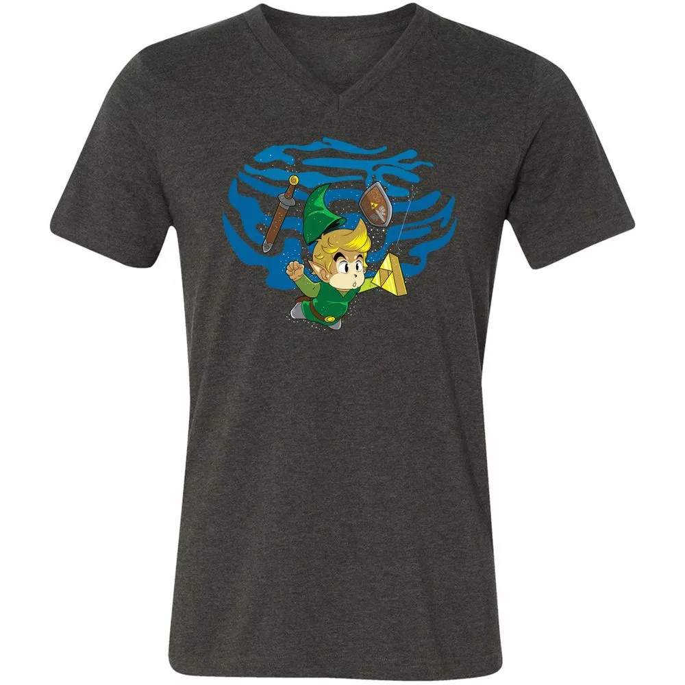 Unisex V-Neck T-Shirt - TWEKVJS2 - Dark Grey Heather - 8
