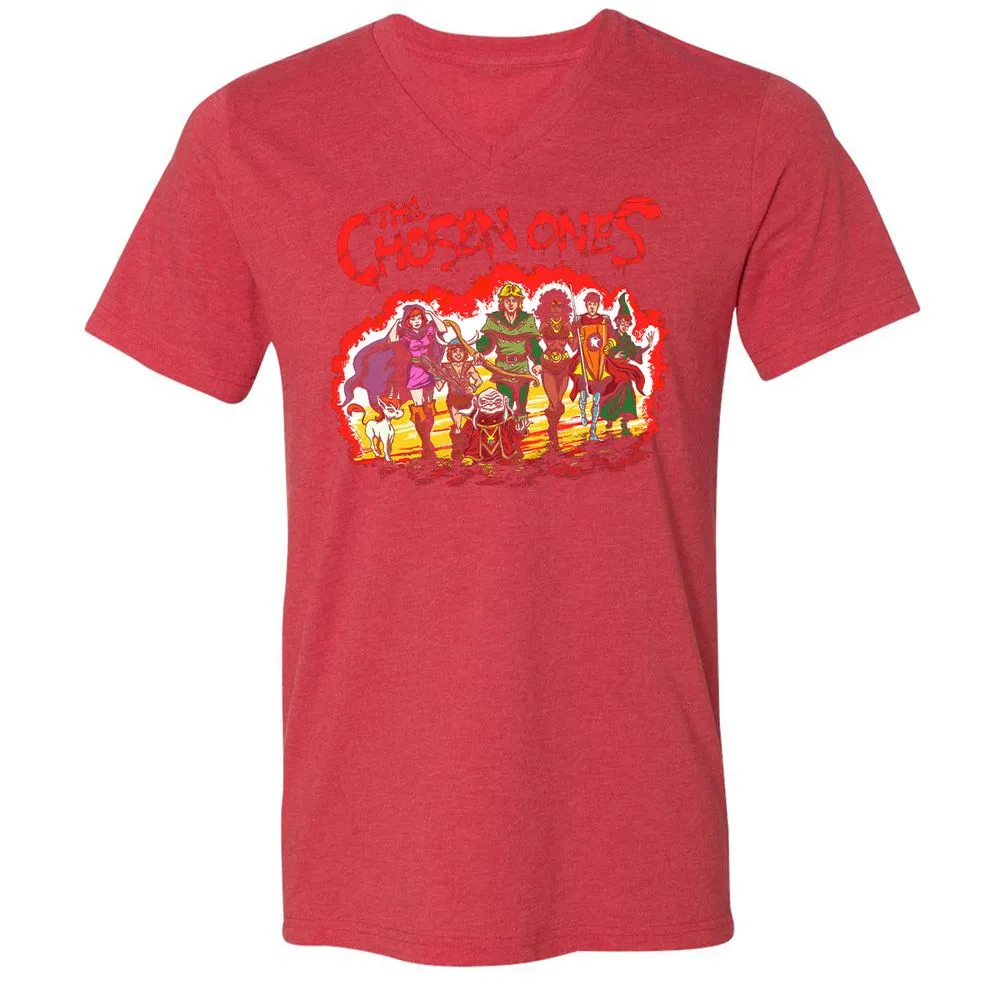 Unisex V-Neck T-Shirt - 2YPKRGYV - Heather Red - 16